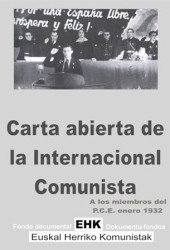 Carta abierta de la Internacional Comunista a los miembros del PCE 1932